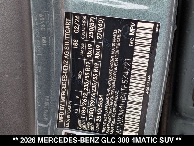 2026 Mercedes-Benz GLC 300 GLC 300 4MATIC® SUV