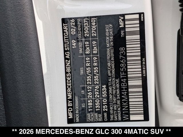 2026 Mercedes-Benz GLC GLC 300 4MATIC® SUV
