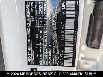 2026 Mercedes-Benz GLC 300 GLC 300 4MATIC® SUV