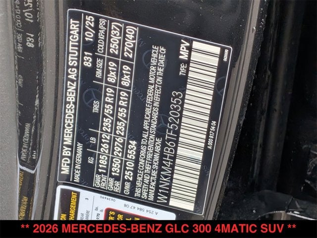 2026 Mercedes-Benz GLC GLC 300 4MATIC® SUV