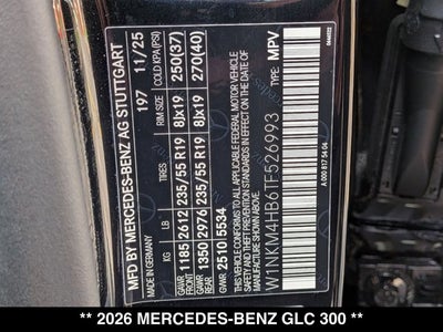 2026 Mercedes-Benz GLC 300 GLC 300