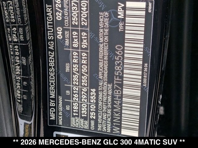 2026 Mercedes-Benz GLC 300 GLC 300 4MATIC® SUV