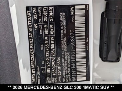 2026 Mercedes-Benz GLC GLC 300 4MATIC® SUV