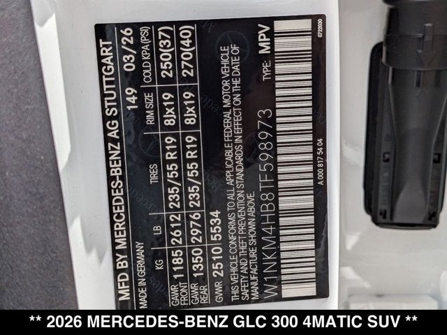 2026 Mercedes-Benz GLC GLC 300 4MATIC® SUV