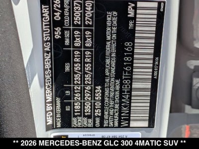 2026 Mercedes-Benz GLC 300 GLC 300 4MATIC® SUV