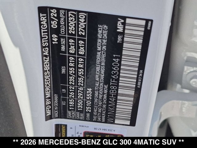 2026 Mercedes-Benz GLC 300 GLC 300 4MATIC® SUV
