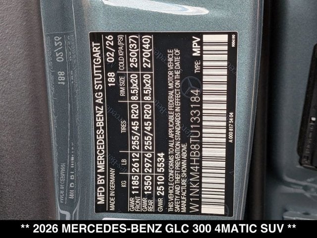 2026 Mercedes-Benz GLC 300 GLC 300 4MATIC® SUV