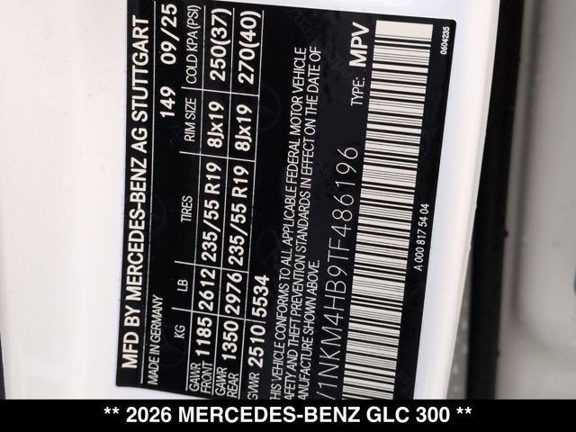 2026 Mercedes-Benz GLC 300 GLC 300