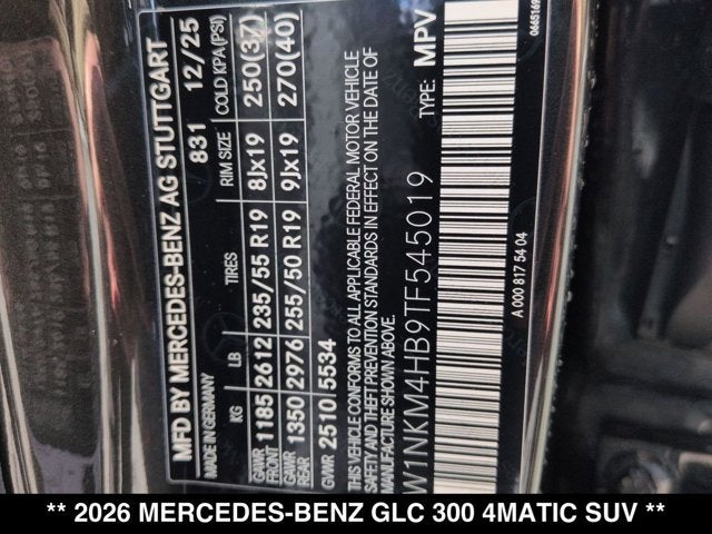2026 Mercedes-Benz GLC 300 GLC 300 4MATIC® SUV