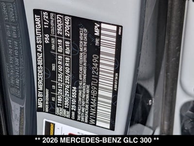 2026 Mercedes-Benz GLC 300 GLC 300
