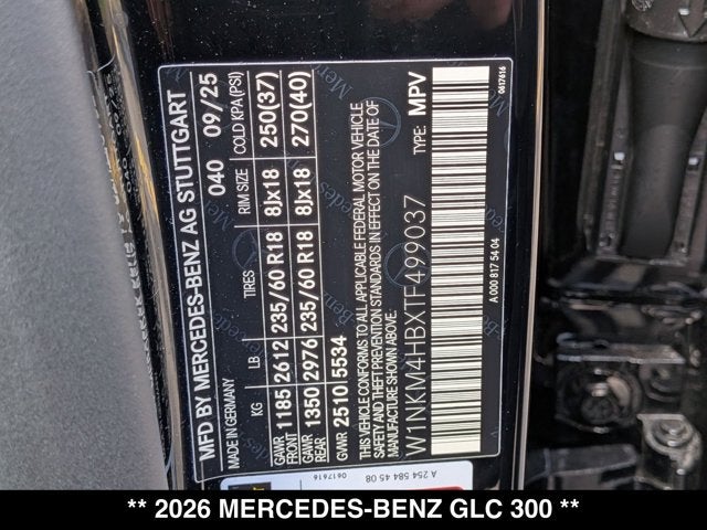 2026 Mercedes-Benz GLC 300 GLC 300