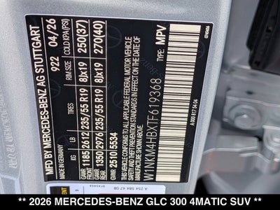 2026 Mercedes-Benz GLC 300 GLC 300 4MATIC® SUV