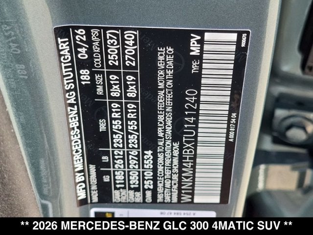 2026 Mercedes-Benz GLC 300 GLC 300 4MATIC® SUV