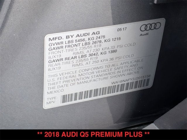 2018 Audi Q5 Premium Plus
