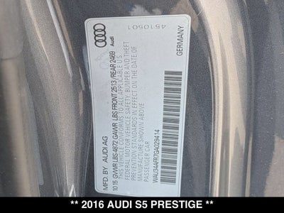 2016 Audi S5 Coupe Prestige