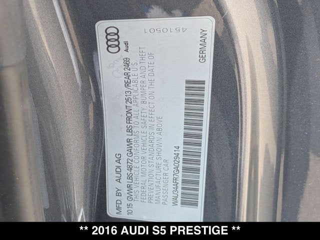 2016 Audi S5 Coupe Prestige