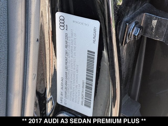 2017 Audi A3 Sedan Premium Plus