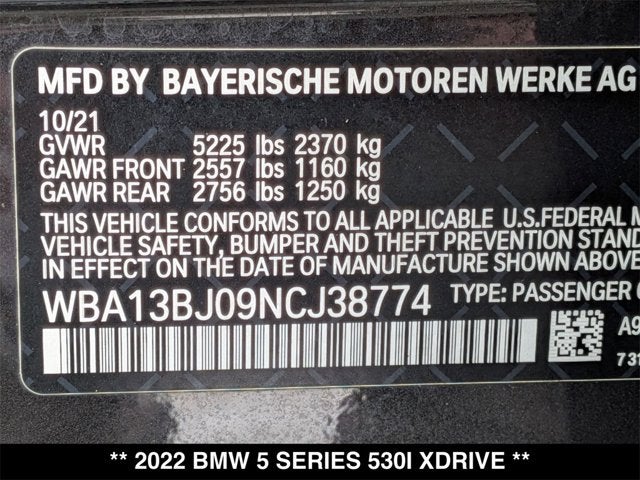 2022 BMW 5 Series 530i xDrive