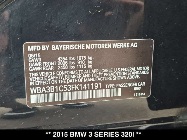 2015 BMW 3 Series 320i