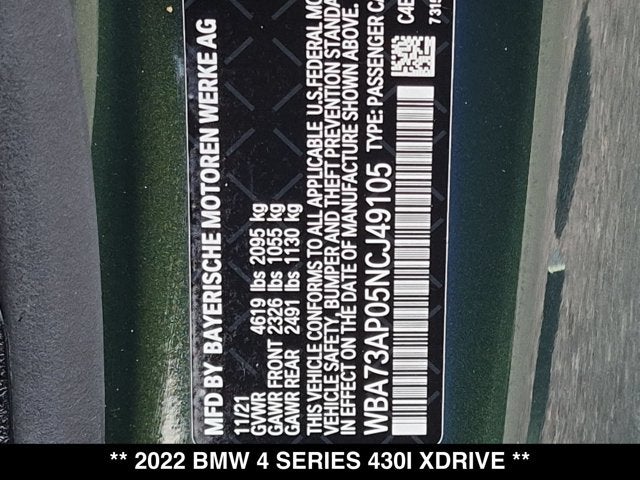 2022 BMW 4 Series 430i xDrive