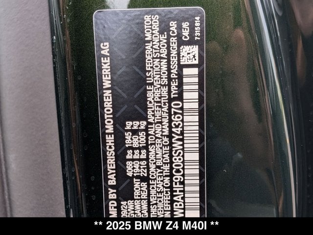 2025 BMW Z4 M40i