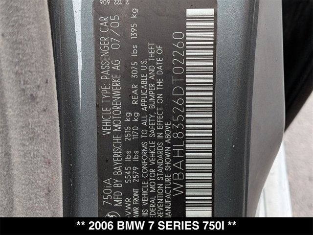 2006 BMW 7 Series 750i