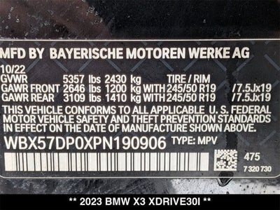 2023 BMW X3 xDrive30i