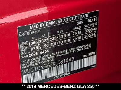 2019 Mercedes-Benz GLA 250 GLA 250