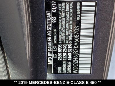 2019 Mercedes-Benz E 450 E 450